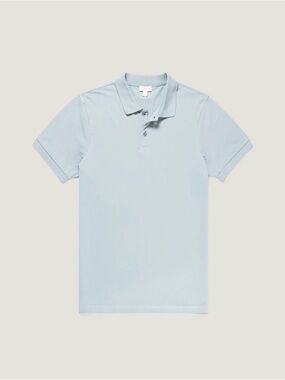 NWT Men’s Sunspel Piqué Polo Shirt in Light Blue size Small